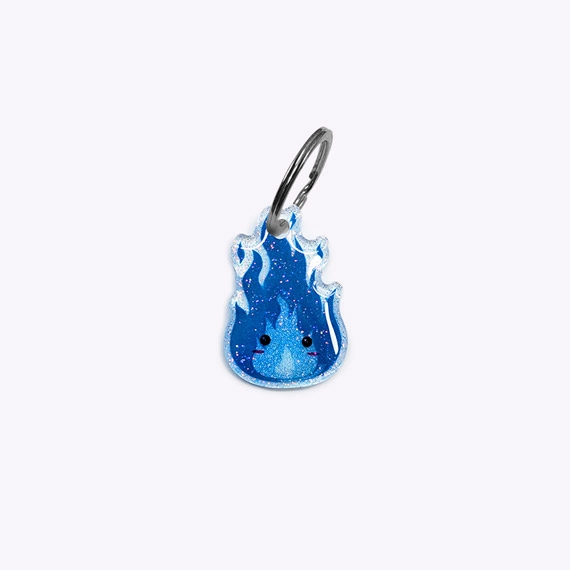 Médaille feu follet bleu, accessoire Halloween pour chien